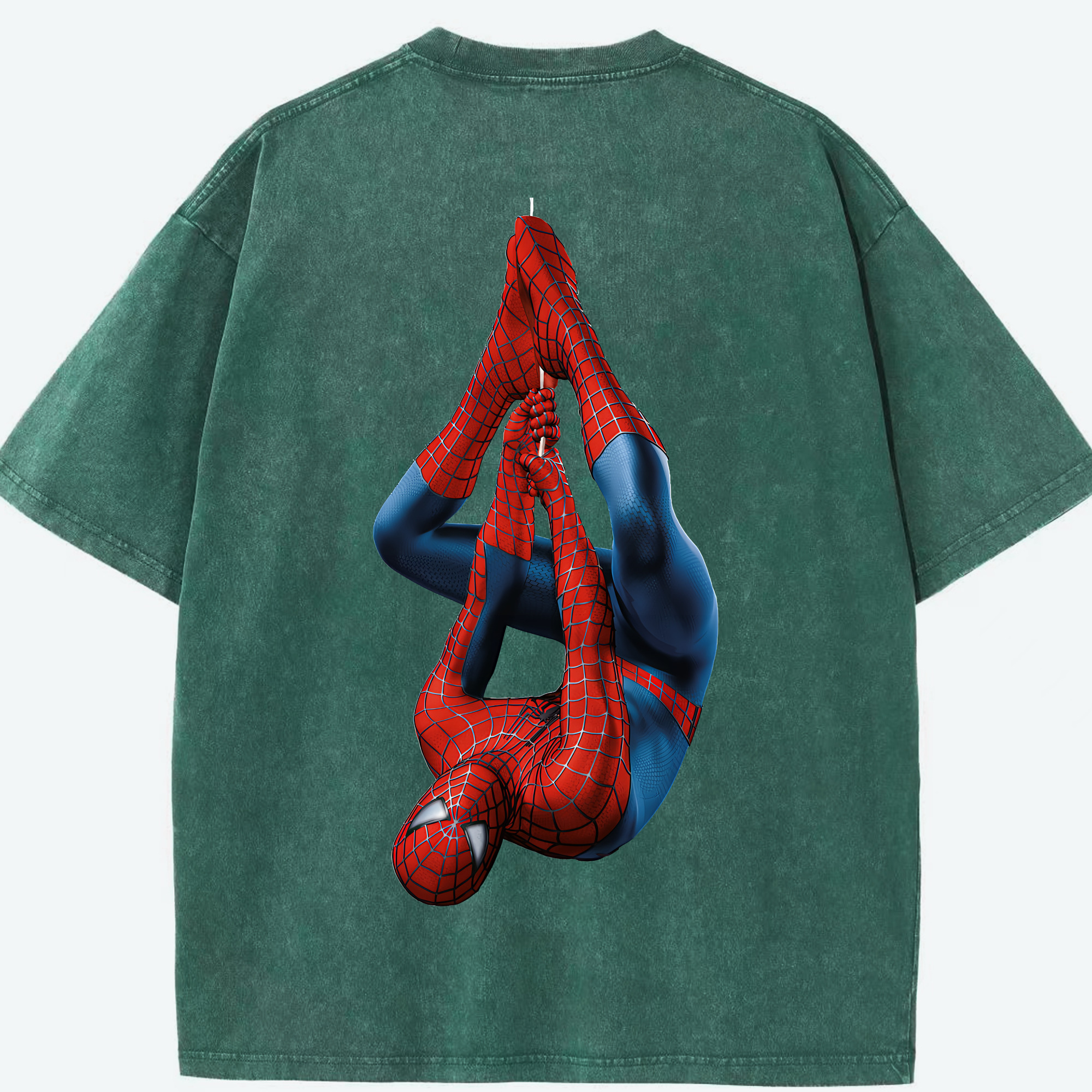 （画像用） Spider Man スパイダーマン 綿100% ヴィンテージ風 半袖Tシャツ（背面プリント）